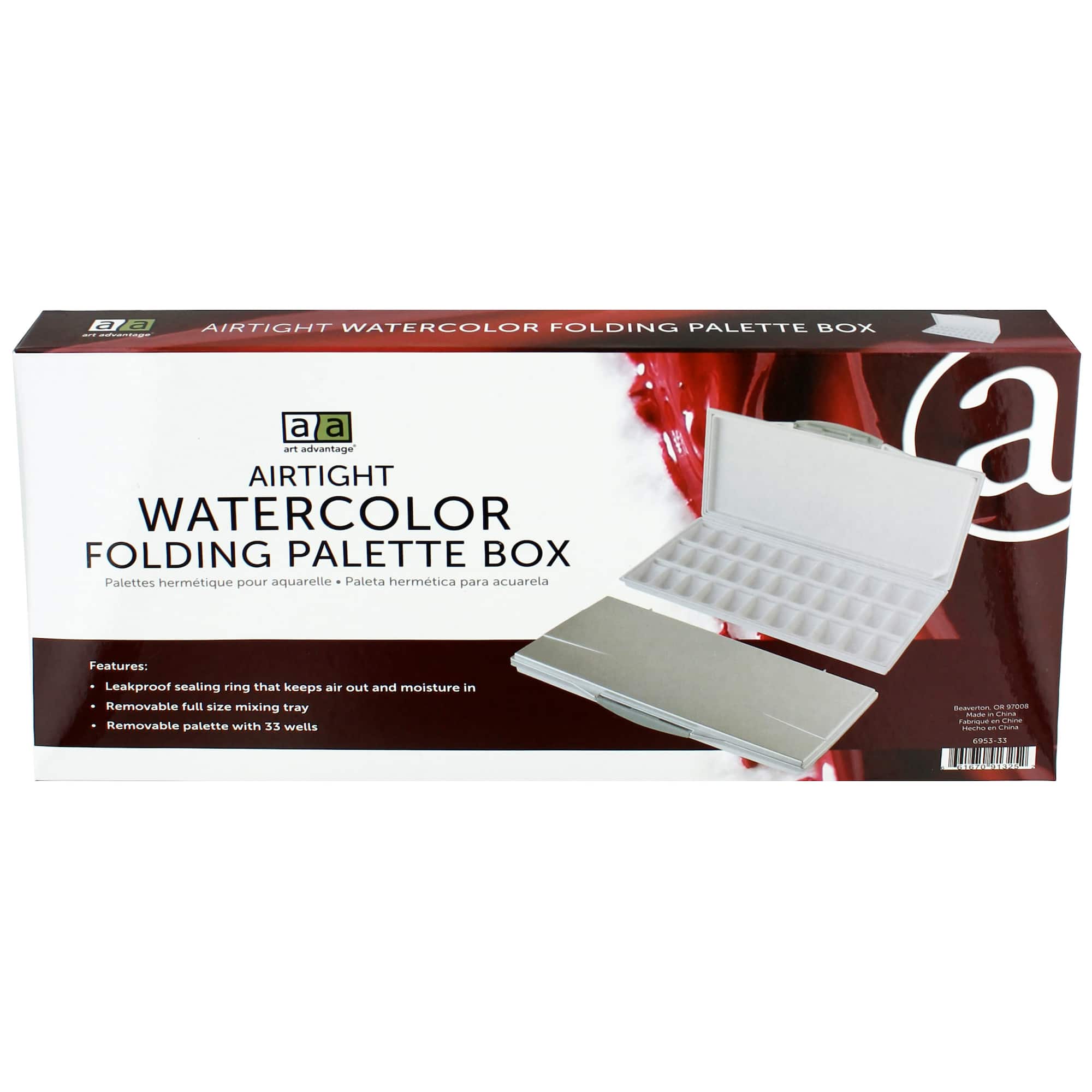Art Advantage® 33 Well Airtight Watercolor Palette Box
